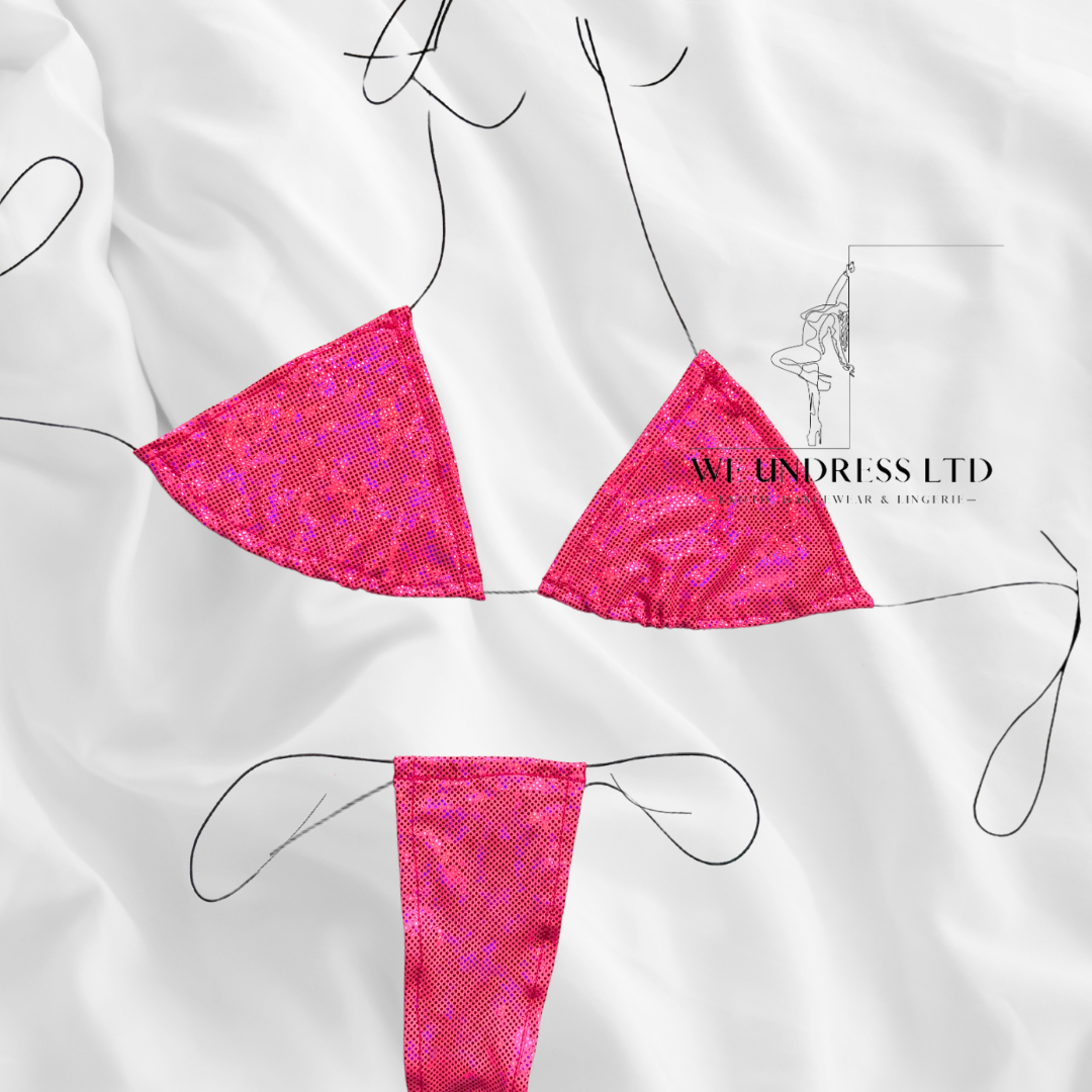 Glitter me pink string bikini