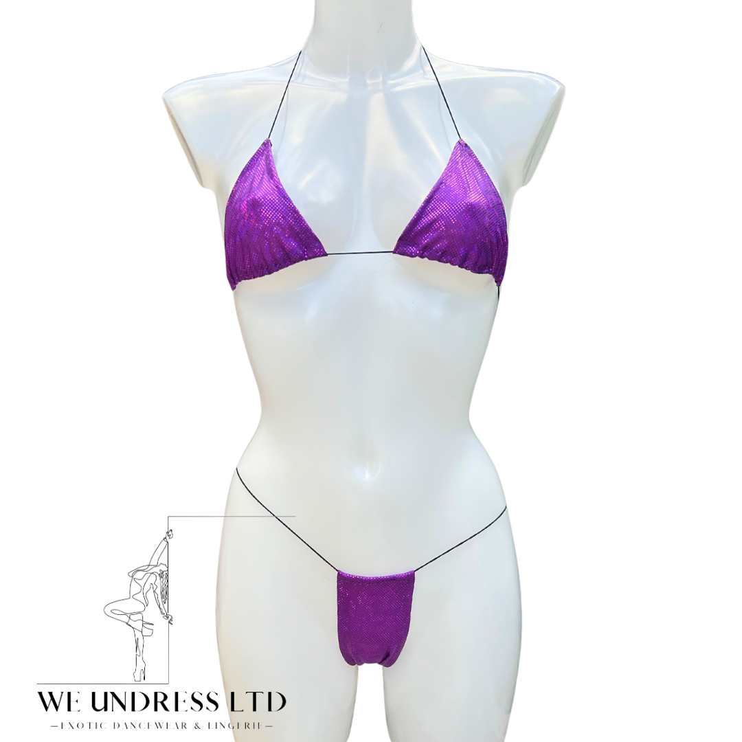 Glitter me purple string bikini