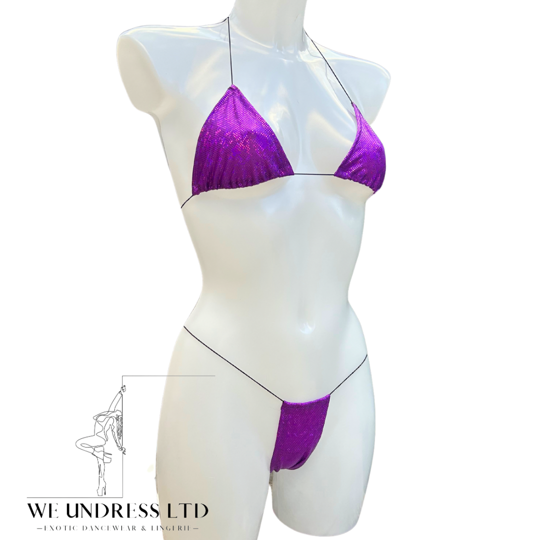 Glitter me purple string bikini