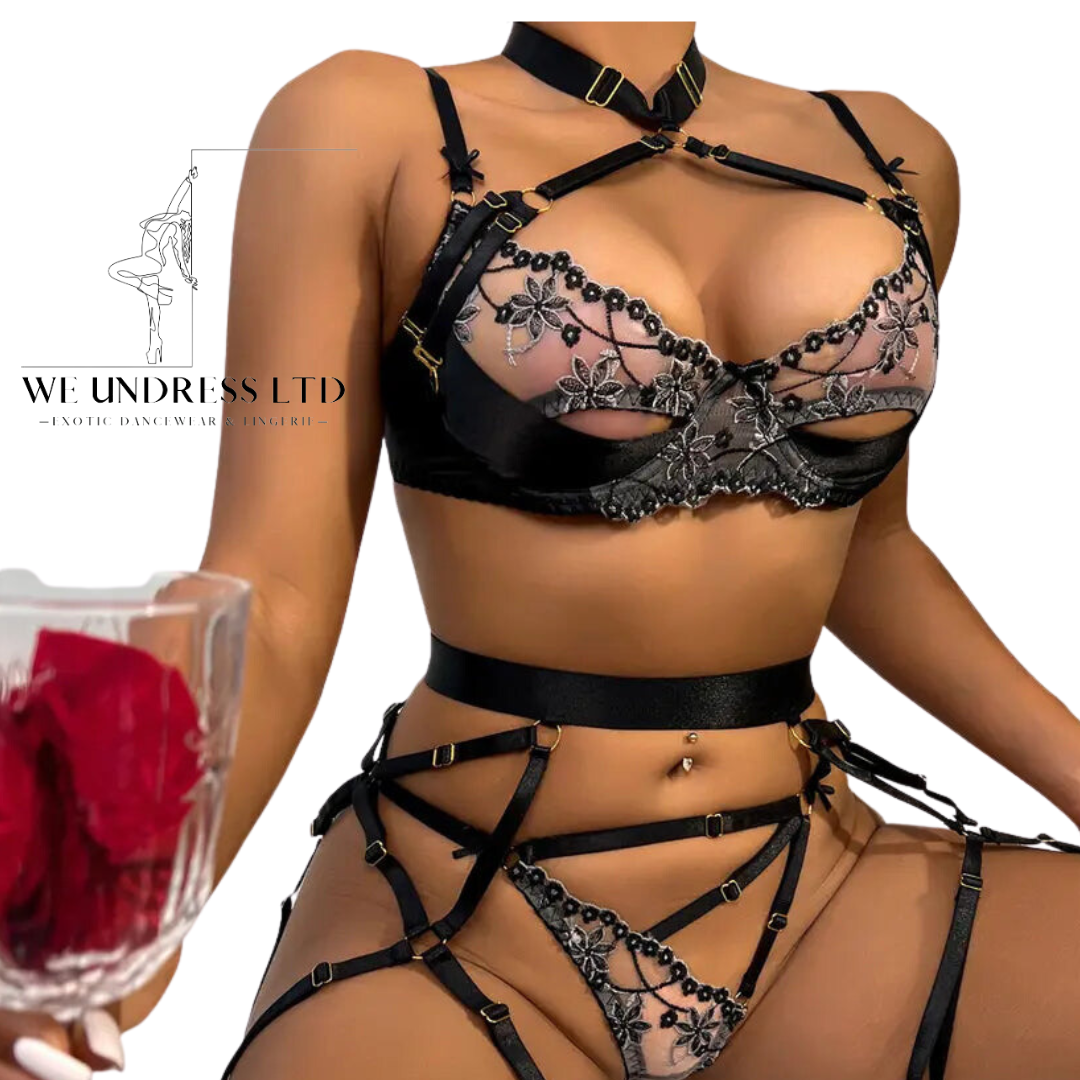 3-Piece Garter & Choker Set