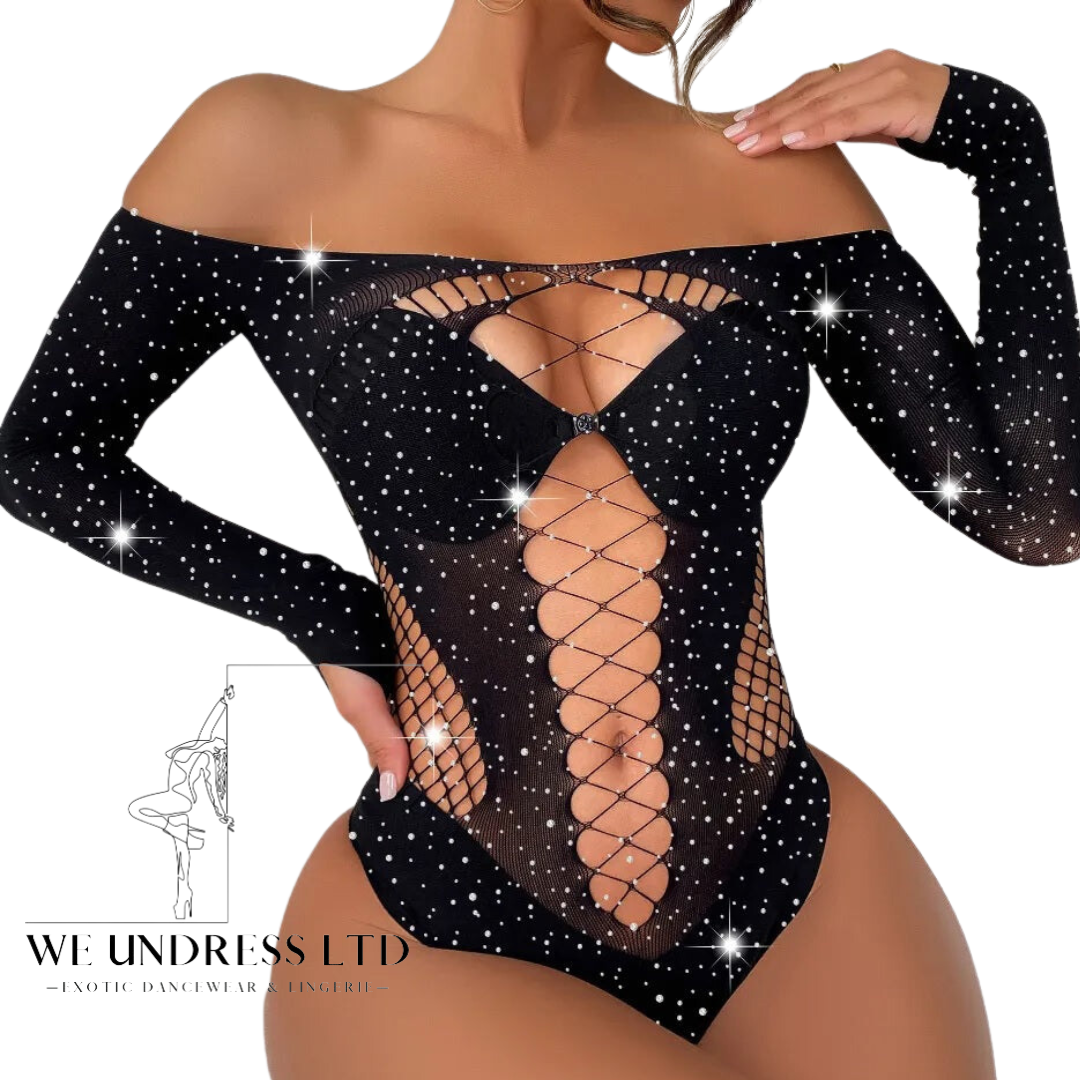 Off Shoulder Rhinestone One Size Body