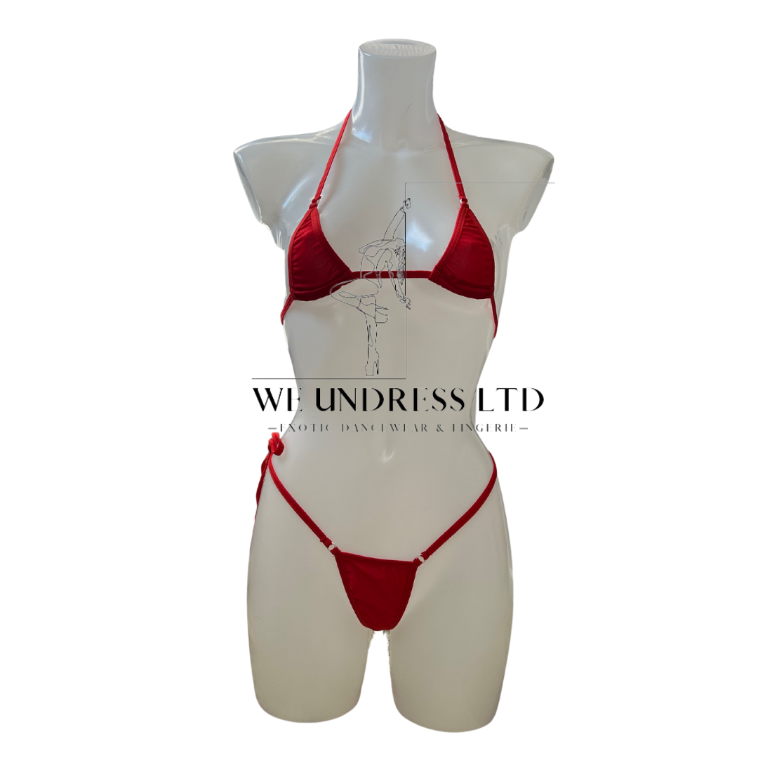 Side Tie Red Micro Bikini